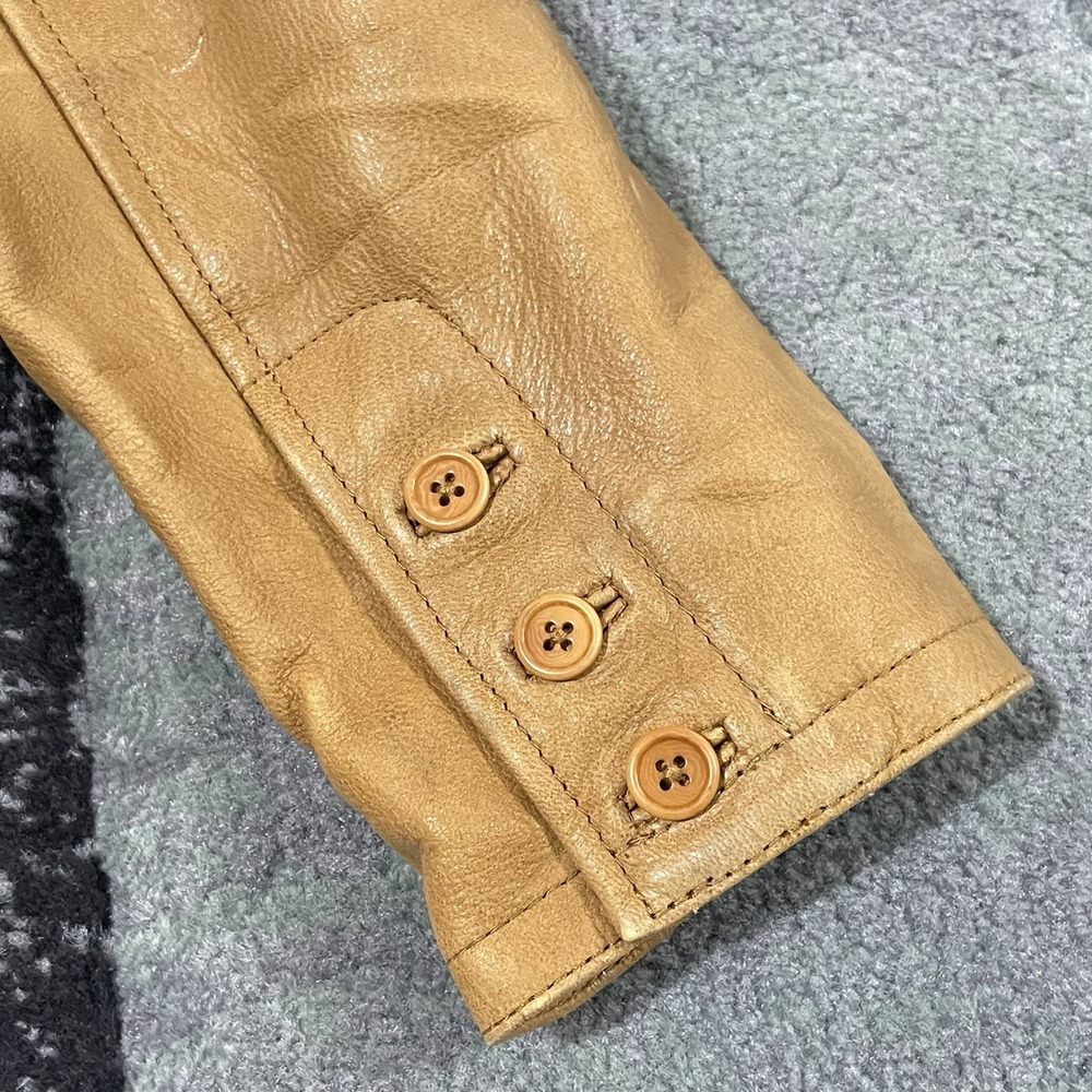 The Territory Ahead LEATHER Jacket Women Small Brown Button Up Coat Western BOHO - Picture 15 of 15